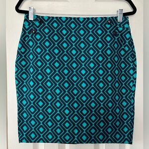 Ann Taylor LOFT Petites Geometric Pencil Skirt with Pockets | Size 8P